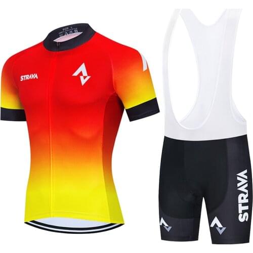 2021 Team Strava Cycling Jersey 9D Gel Set MTB Bicycle Clothing Quick Dry Bike Clothes Ropa Ciclismo Mens Short Maillot Culotte
