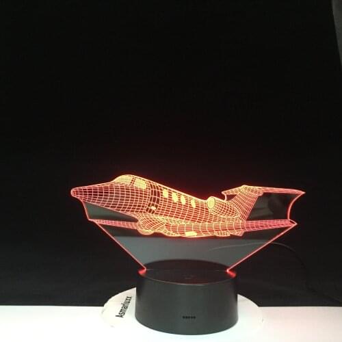 Air Plane 3D LED Night Light 16 Colors Changing Lamp Aircraft Halloween Light Acrylic Illusion Desk Lamp For Kids Gift 2074