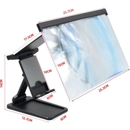 3X 4X Mobile Phone Screen Magnifying Glass Folding Split Blu-ray HD 3D Portable Lazy Bracket Magnifying Glass