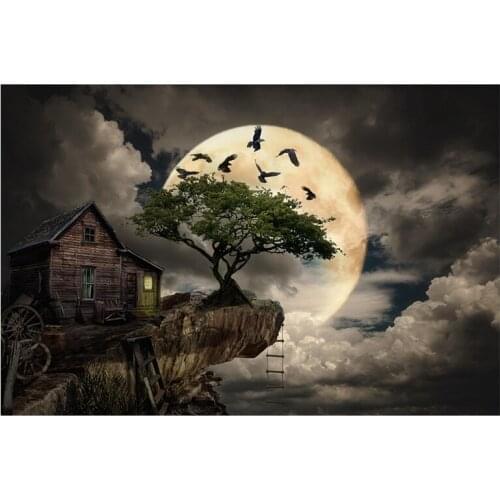 DIY Abstract Landscape Movie Scene Full Diamond Round Diamond Painting Fairy Tale Forest Picture Gift Decoration