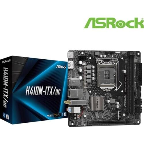 ASROCK H410M-ITXac H410M-ITXac Intel H410 DDR4 2933+(OC)MHz M.2 USB 3.2 New Max-64G Double Channel Socket 1200 Motherboard