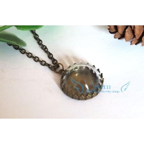 Free shipping!!! 10sets 20mm glass half globe with antique bronze base&cap / DIY Glass bubble vial pendant set