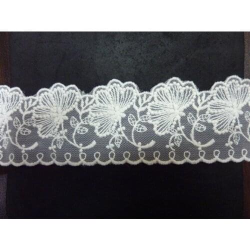 Free shipping Flower white cotton embroidered lace,3-15cm width,XERYmx011