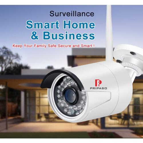 Pripaso Home Wireless Bullet Wifi ipCamera 1080P Outdoor Security Cam with IP66 Waterproof surveillance camera Motion Detection