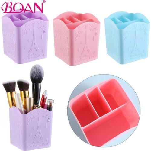 BQAN 4 Cells Nail Tool Storage Box Organizer Dotting Pen Nail Art Brush Cosmetic Container Makeup Brushes Display Shelf holder