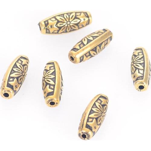 New Arrival 200 Pcs/Lot Fluted Corrugated Plating Acrylic Antique Design Spacer Oval Shape Beads For Diy Jewelry Making