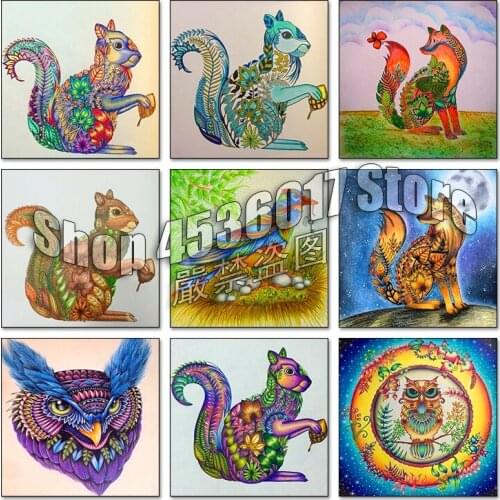 Flowers 5d Diy Diamond Painting Cross Stitch Diamond Embroidery Rabbit and owl Mosaic Full Rhinestone Gifts Handmade Picture Art