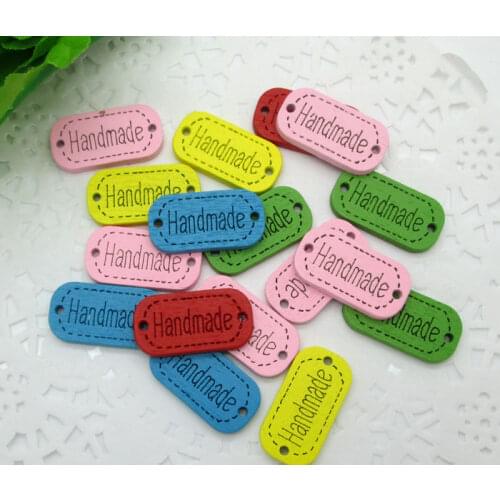 100Pcs Mixed 25x13mm Wood Oval Sewing Buttons For Kids Clothes Scrapbooking Decorative Botones Handicraft DIY Accessories10