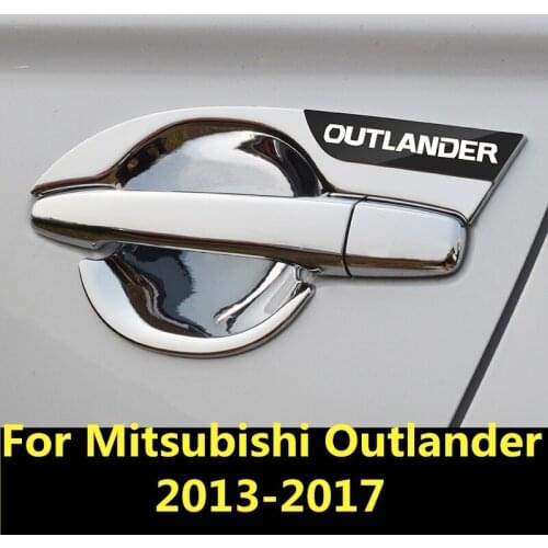 For Mitsubishi Outlander 2013-2017 Car Styling Inner Door Handle Cover Door Bowl Frame Trim Sticker Accessories Blade door bowl