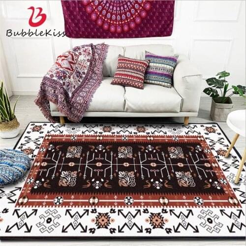 Bubble Kiss Red Brown Geometric Ethnic Style Carpets For Living Room Home Decor Bedside Bedroom Area Rugs Study Room Floor Mat