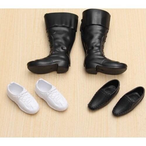 3 Pair Fashion Shoes For 12 Inch Dolls Black Long Sneakers Cusp Clothing Toy Accessories Boots Doll White Shoes Shoes Dolls G9X0