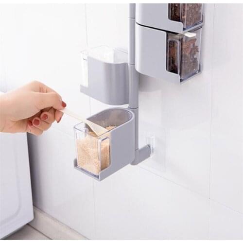 Kitchen Wall-mounted Seasoning box set Household supplies Spice jar storage box spice rack pantry storage containers canister
