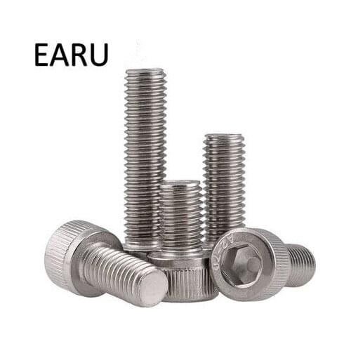 M1.4*3/4/5/6/8/10/12mm 304 Stainless Steel DIN912 Standard Hexagon Hex Socket Cup Cap Head Screws Bolt Hardware Fasterner