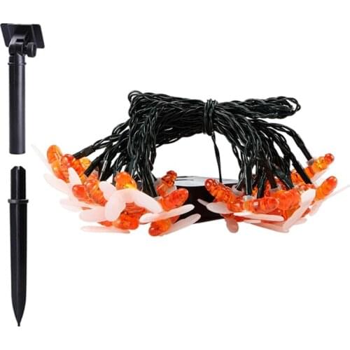 30 LED Cute Honeybee Lights Solar Powered Waterproof Lamp Honey Bee String Light 896B