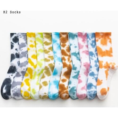 New 11 INS style Tie-dye Trend Socks Cotton Vortex Couples Fashion Colorful Soft Hip Hop Men Women Socks Long Funny Streetwear