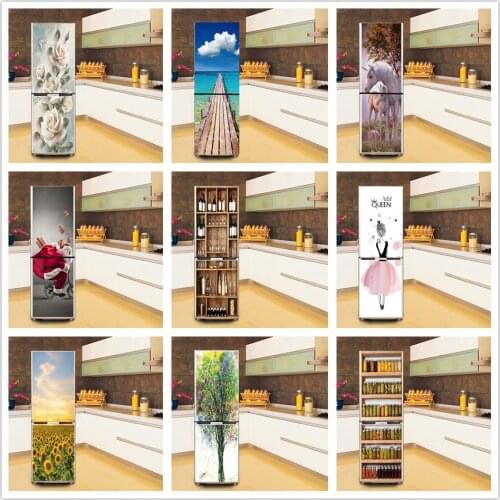 60x150cm PVC Wallpaper Refrigerator Renew Sticker Self-Adhesive Home Design Decoration Poster Wardrobe Fridge Door Decor Decals