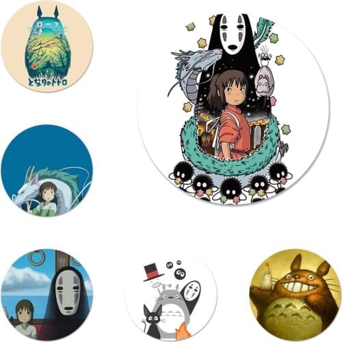 Cartoon Hayao Miyazaki Spirited away Totoro Badge Brooch Pin Accessories For Clothes Backpack Decoration gift 58mm