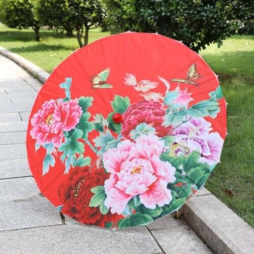 Chinese Style Silk Women Umbrella Silk Ancient Dance Umbrella Oil Paper Painted Umbrella Handmade Art Umbrella Decor Ornaments