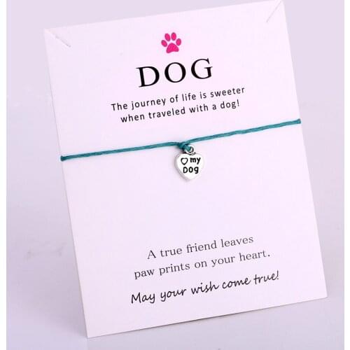 Dogs Paw Charm Bracelets Rope Chain Jewelry Women Men Boy Girl Unisex Friendship Best Friends Christmas Gift Drop Shipping