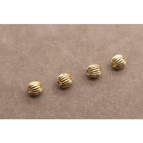 Color preserving!! Fashion jewelry gold 8mm copper Melon shape Smooth Ball Spacer Beads