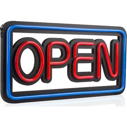 OPEN LED Neon Light Sign, 50*25cm Bright Neon Multicolor Style Window Displaying Light Bar Restaurant Store Salon Motel Door