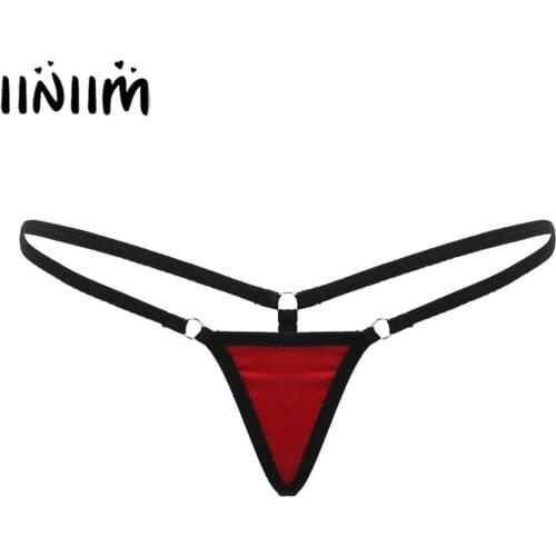 Womens Femme Erotic Underwear Micro Mini Lingerie Panties Low Rise T-Back G-String Thong Bikini Briefs Underwear Underpants