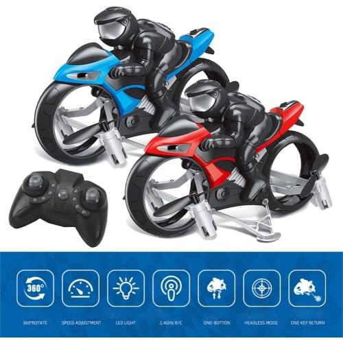 Kids Air Land Motorcycle Electric Remote Control Car Motorcycle Mini Toys Aircraft Racing Motorbike Boy for children