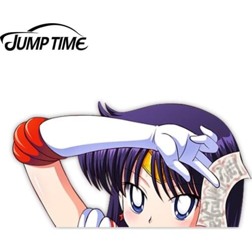 Jump Time Sailor Moon Hino Rei (Sailor Mars) 4 5.3 Big Head Anime Peeker Vinyl Decal Waifu Kawaii Girl Car Stickers