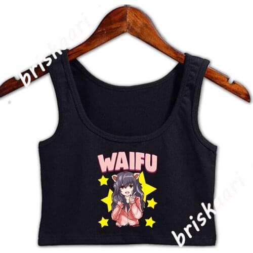 Waifu Anime Girl Japanese Cute Manga Kawaii Senpai Crop Top Women Basic Summer High Street Top Girls S-3xl Printed Novelty Vest