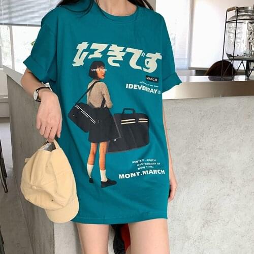 2021 Summer Short sleeve T-Shirt Women Basic Tee Shirt Oversize T Shirt Women Casual O-Neck Female Top Plus Size Streetwear