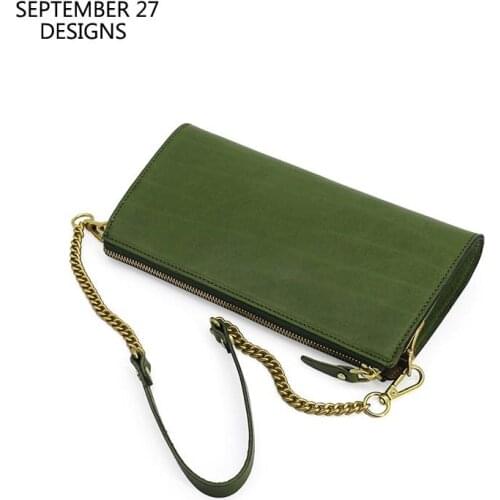 New Design Lady Fashion Dating Package Genuine Leather Retro Female Chain Armpit Phone Bag Messenger Crossbody Shoulder Handbag