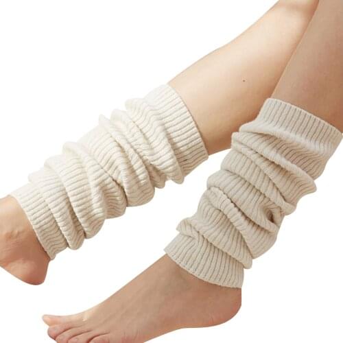 1 Pair Winter Warm Leg Warmer Women Knee High Knitted Solid Crochet Leg Warmers Socks Boot Cuffs Beenwarmers Socks