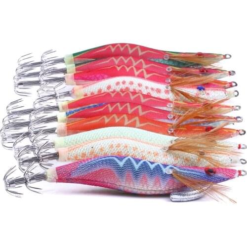 10pcs Fish Bait Squid Hook Fishing Lures Squid Bait Fish Lure Fishing Tackle Nightlight Shrimp Squid Needle