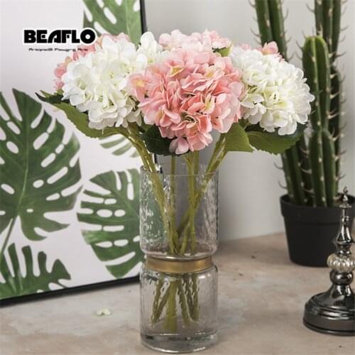 45cm Artificial Hydrangea Flower Silk Cloth Plastic Fake Flowers Wedding Supplies DIY Home Decoration For Christmas Festival