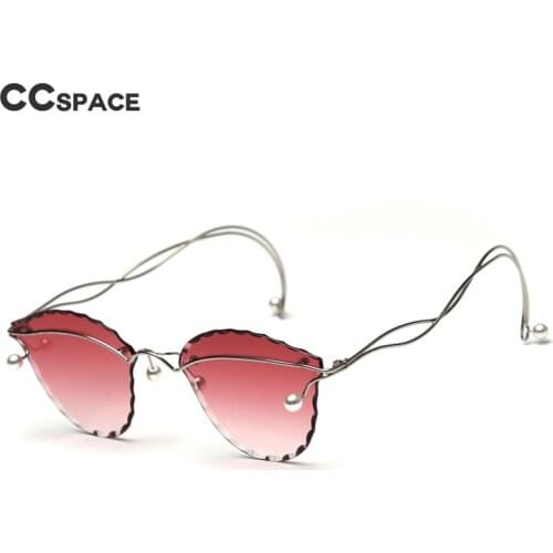 47060 Frameless Purl Luxury Sunglasses Women Fashion Shades UV400 Vintage Glasses