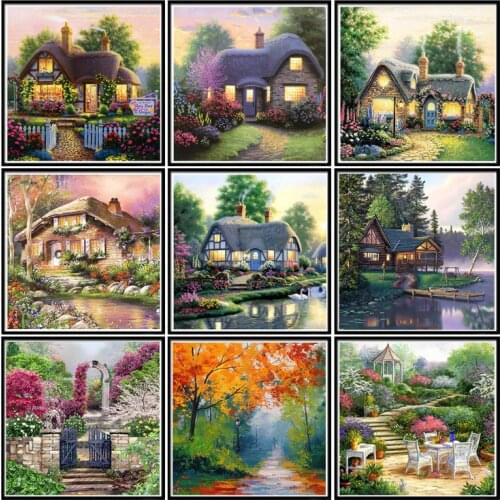 5D DIY-nuevo paisaje pintura de diamantes de imitación, punto de cruz, decoración del hogar