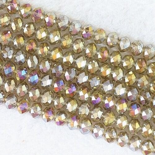 70pcs/strand 6*8mm faceted rondelle abacus AB glass beads multicolor crystal free shpping loose spacers accessories jewelry B673