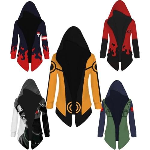 Anime Naruto Cosplay Costumes Yondaime Hokage Namikaze Minato Hooded Cloak Hatake Kakashi 7th Yondaime Coat Trench Suit New
