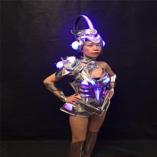 BS03 Sexy singer luminous wears clothes cosplay disco stage car models performance led costume ballroom dance dresses party dj