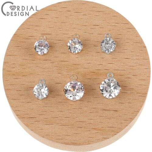 Cordial Design 300Pcs 6MM 8MM Rhinestone Charms/Earring Accessories/Hand Made/CZ Claw/DIY Making/Jewelry Findings & Components
