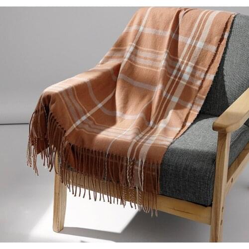 Khaki Long Tassel Keep Warm Scarves For Women Winter Fashion Luxury Cashmere Pashmina Thick Wraps Ladies Fall Neck Head Scarf