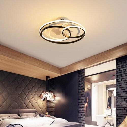 Electric Fan Ceiling Lamp Bedroom Lamp Simple Modern Ceiling Fan Lamp One Invisible Dining Room Lamp