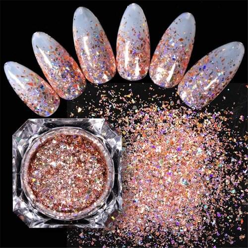 Holographics Powder Nail Glittery Sequins Nail Power Gradient Nail Art Glitter Flakies Shining Nail Art Decoration Accessories