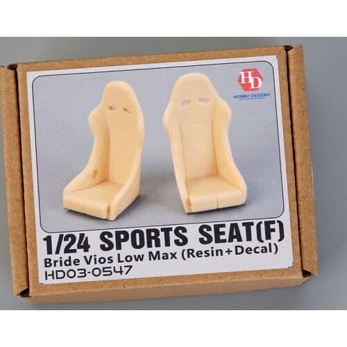Hobby Design 1/24 Sports Seat (F) Bride Vios Low Max (Resin+Decal）HD03-0547 Model Car Modifications Hand Made Model