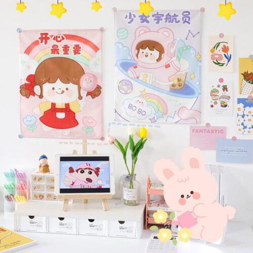 Ins Kawaii Tapestry Girls Series Background Cloth Cute Wall Cloth Inspiration Decorative Cloth Bedroom Bedside Hanging Cloth