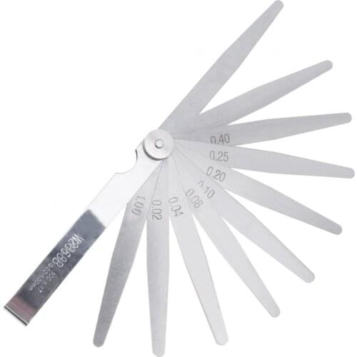 100 x 17 Blade Stainless Steel Feeler Gauge with Adjustable Nut and 0.02 - 1.00mm Measuring Range