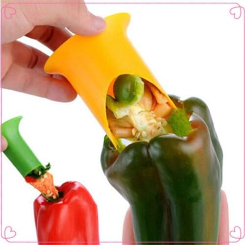 2Pcs Fruit Vegetable Seed Remover Green Pepper Chilli Tomato Cutter Core Slicer Fruit Peeler Kitchen Gadgets Random Color 5Z