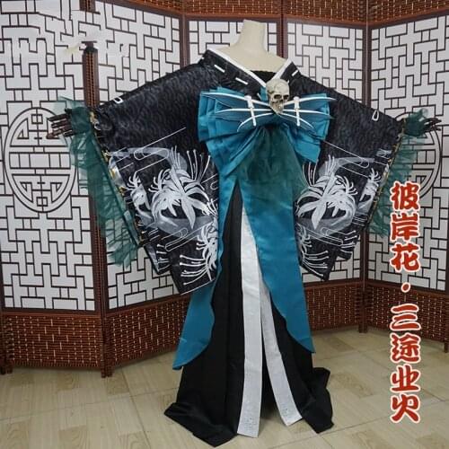 Game Onmyoj SSR Shikigami Higanbana Cosplay Costume SSR Shikigami Kimono Halloween Costumes for Women New Costume