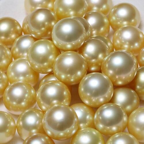 MADALENA SARARA Genuine Pearl AAA Grade Saltwater Pearl Round Natural Gold Without Flaw High Brightness Luxury Pearl Bead