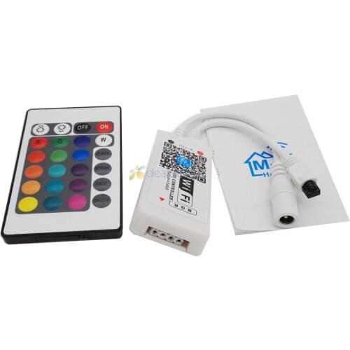 Magic Home Mini WiFi LED RGB / RGBW Controller DC 5V 12V 24V iOS Android APP 24Key IR Remote Controler for RGB RGBW LED Strip